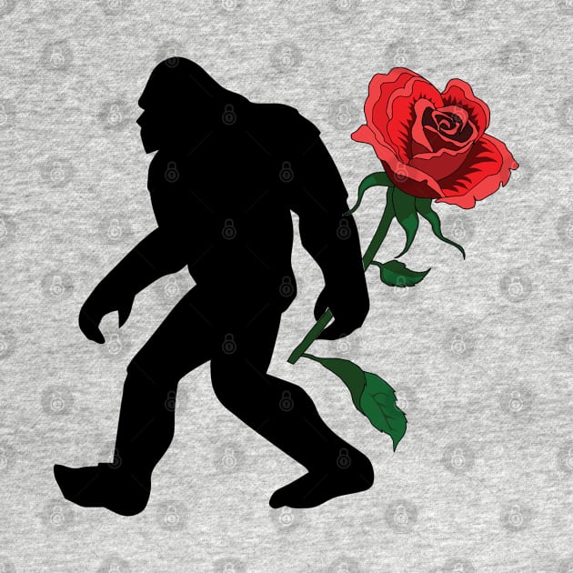 Bigfoot - Bigfoot Carrying A Red Rose by Kudostees